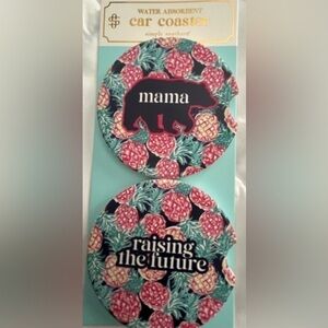 Simply Southern Ceramic Car Coasters. Set of 2. New in Pkg.